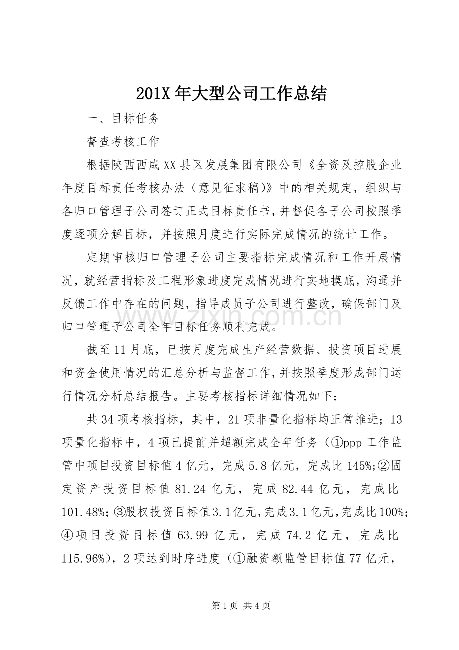 202X年大型公司工作总结.docx_第1页