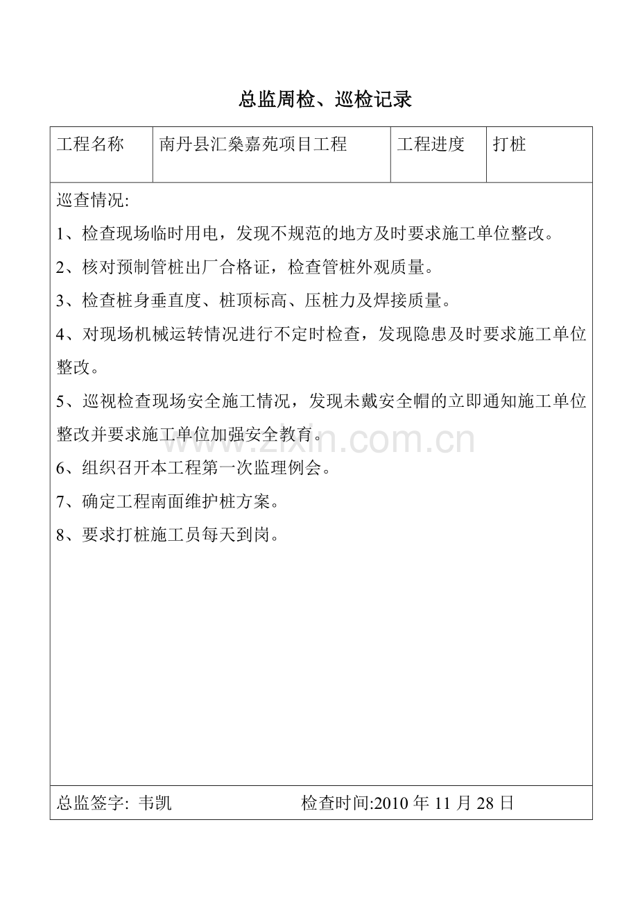 总监理工程师周检、巡检记录2.docx_第2页