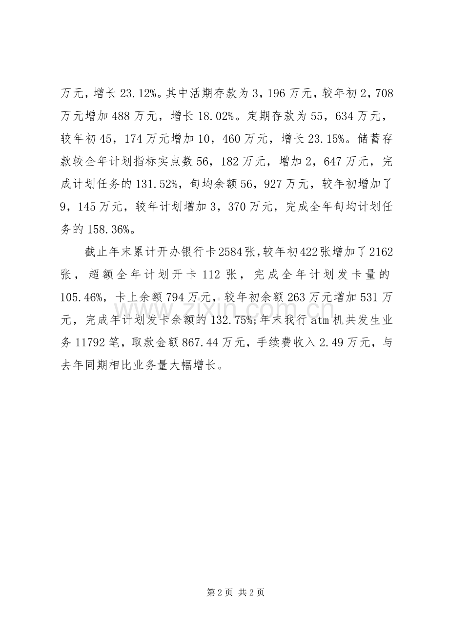 20XX年银行网点年度工作总结.docx_第2页