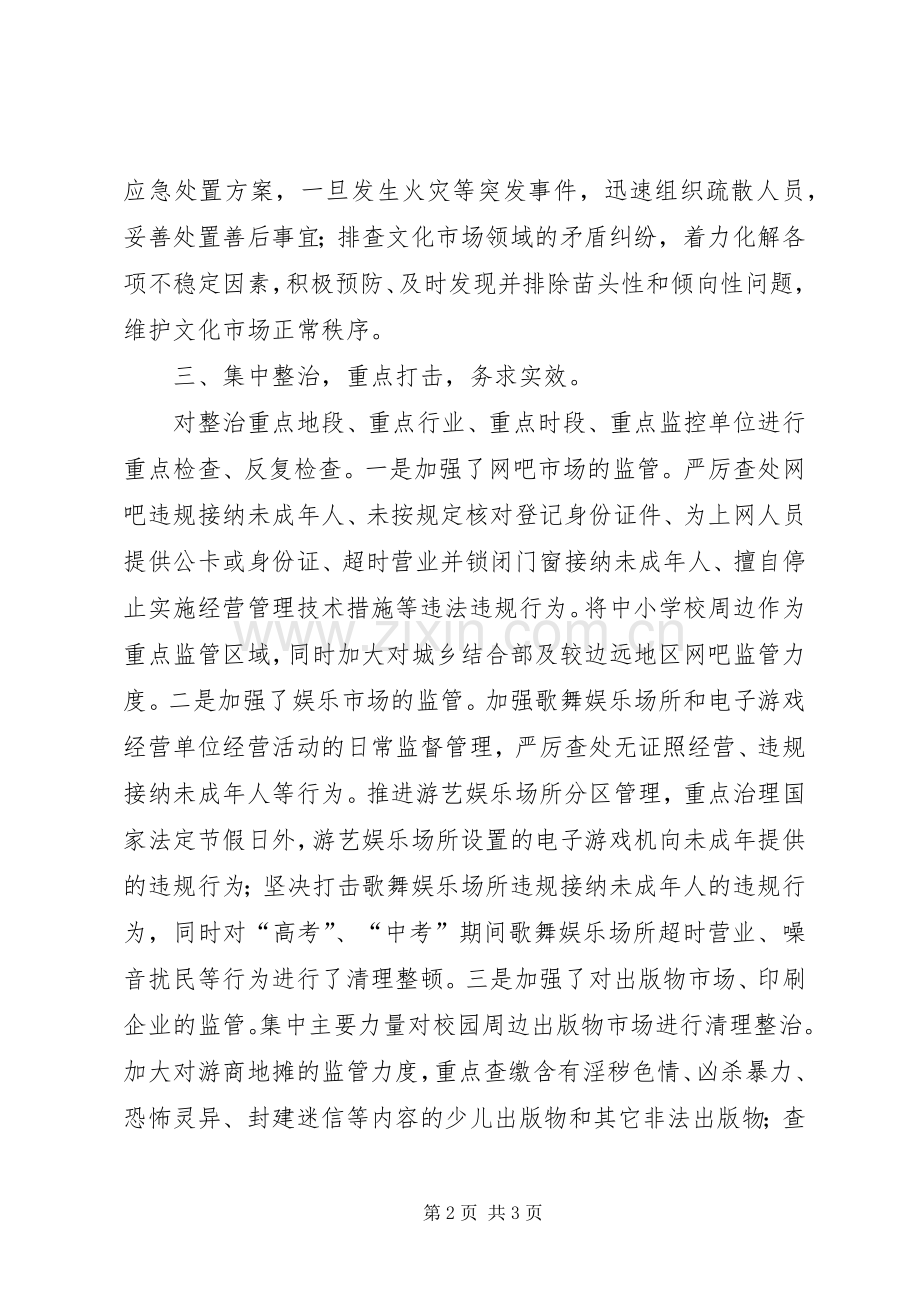 “护航”202X文化市场专项整治行动工作总结.docx_第2页