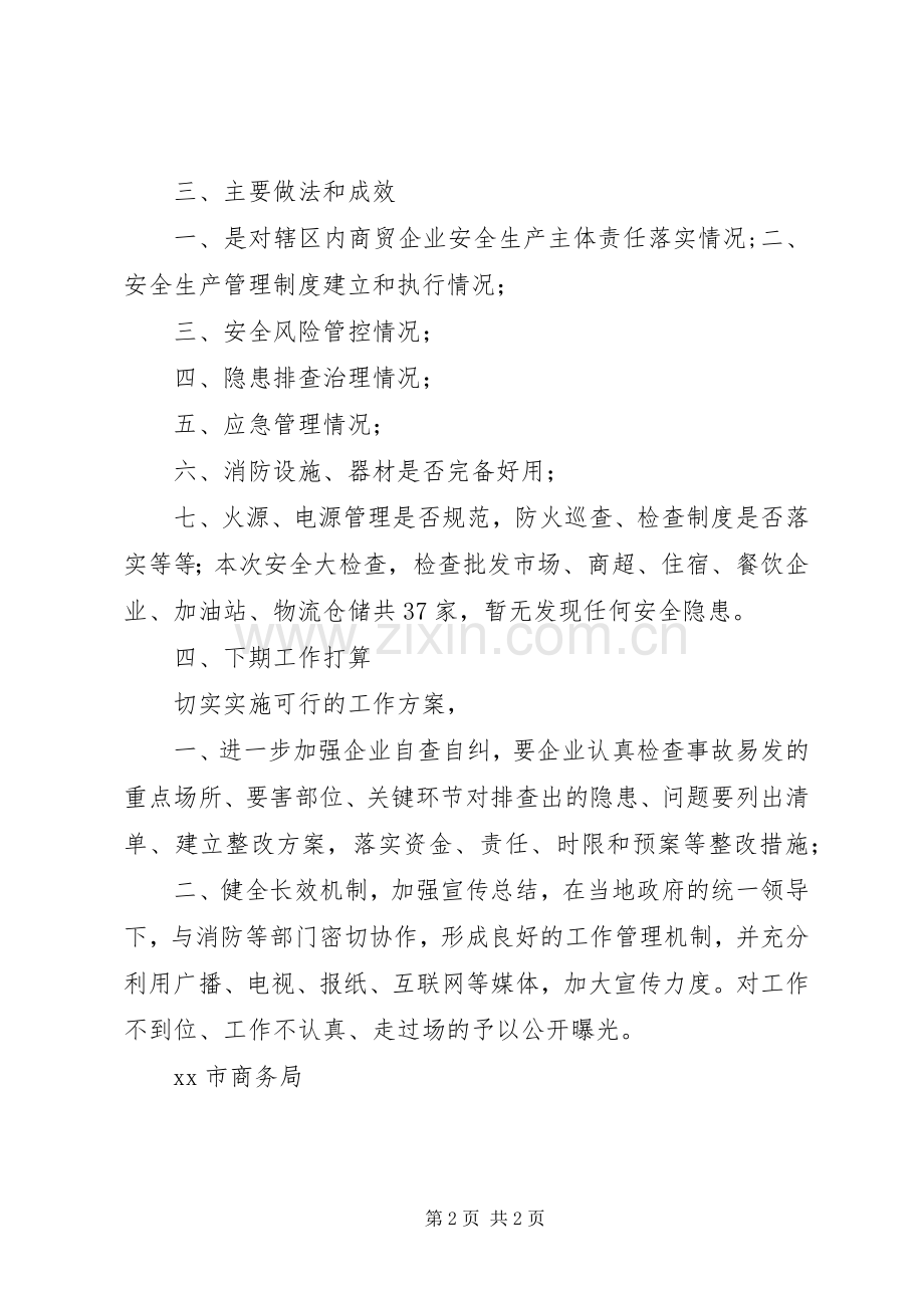 XX商务局开展商贸领域安全大检查工作总结 .docx_第2页