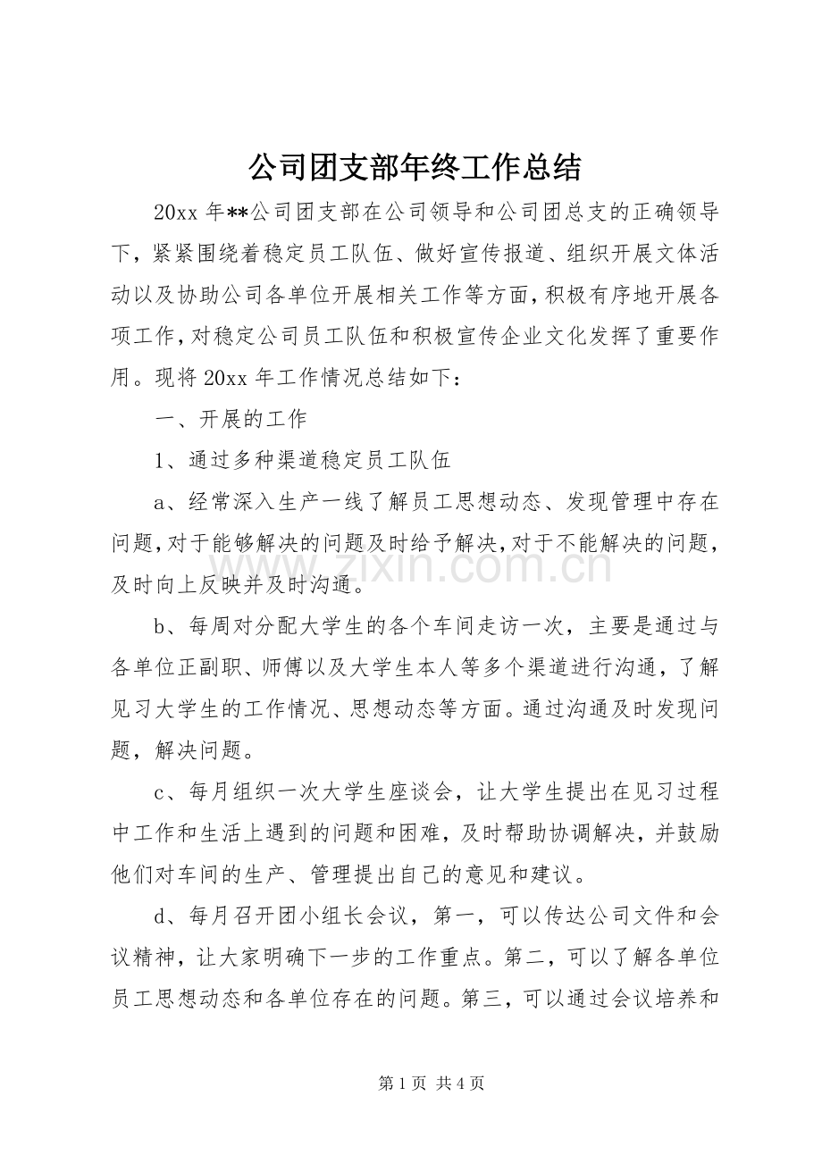 公司团支部年终工作总结 .docx_第1页