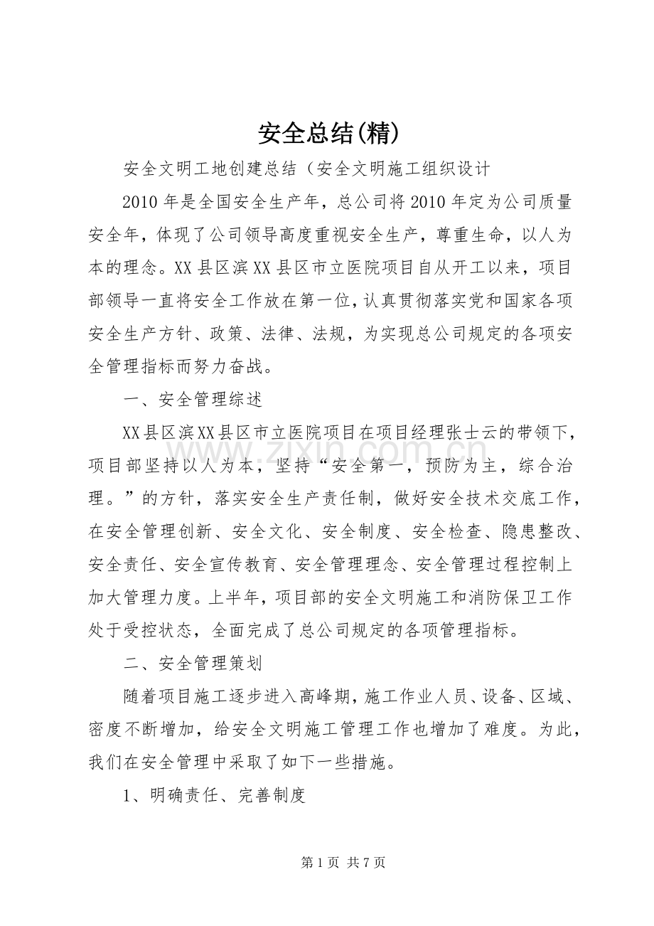安全总结(精) .docx_第1页