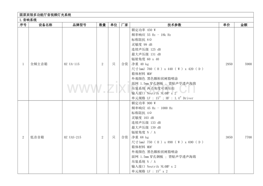 固原宾馆多功能厅音视频灯光系统(王经理).docx_第1页