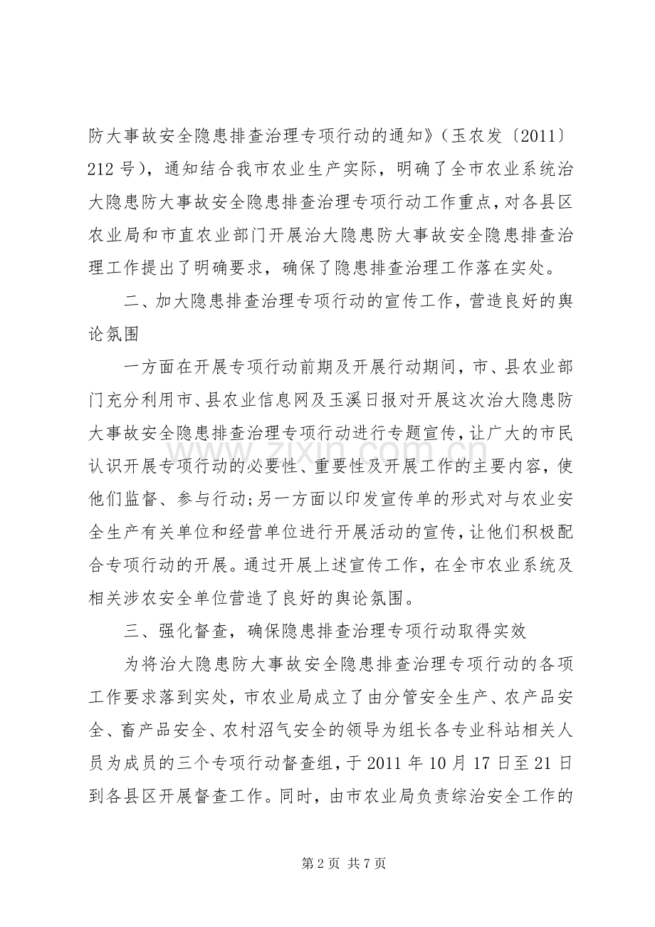 农业系统治大隐患防大事故专项行动工作总结 .docx_第2页