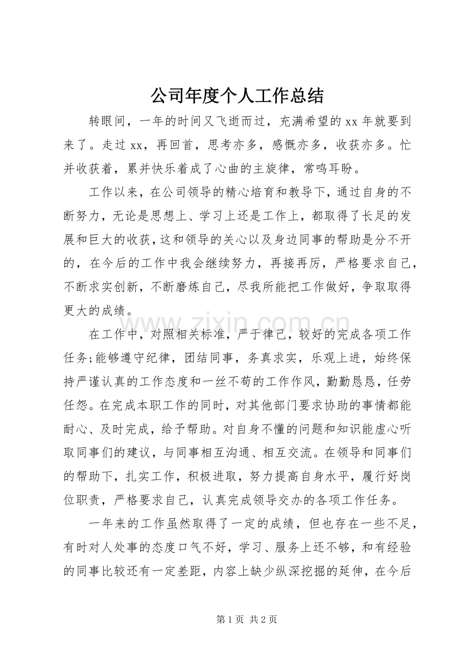 公司年度个人工作总结 .docx_第1页