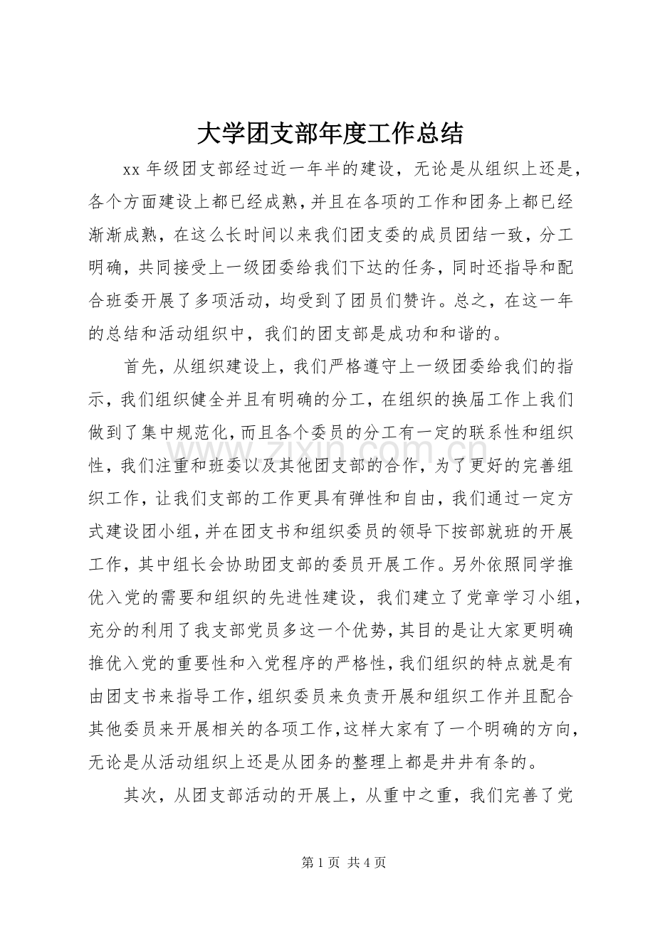 大学团支部年度工作总结 .docx_第1页