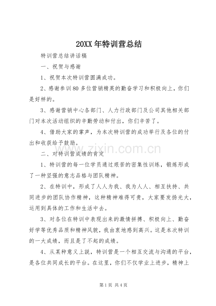 20XX年特训营总结 .docx_第1页