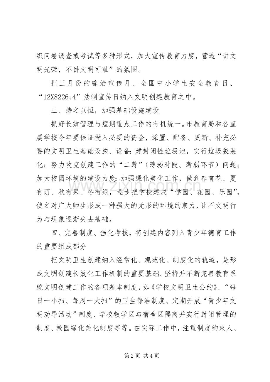 XX市教育局文明创建工作总结 .docx_第2页