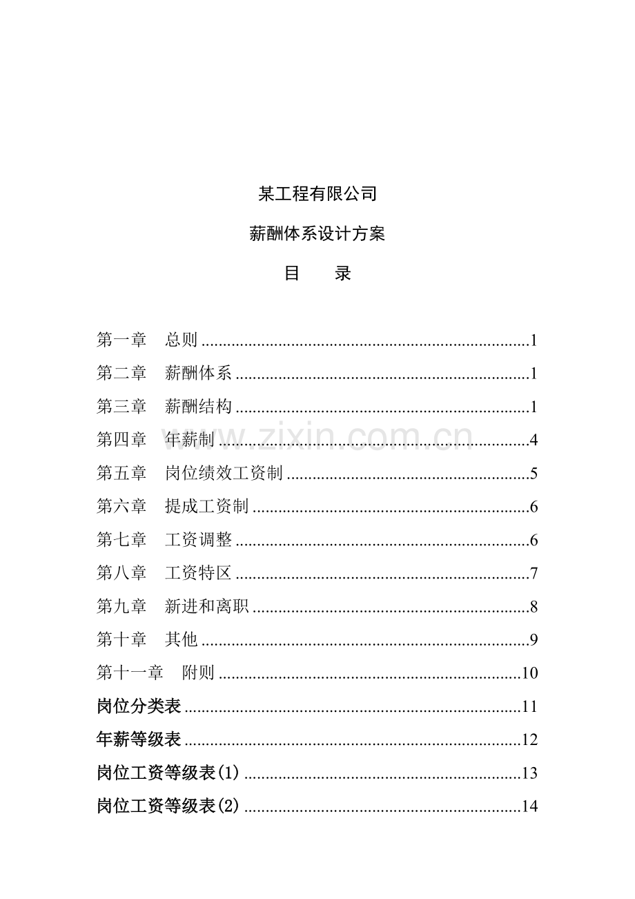 工程公司薪酬体系设计方案.docx_第1页