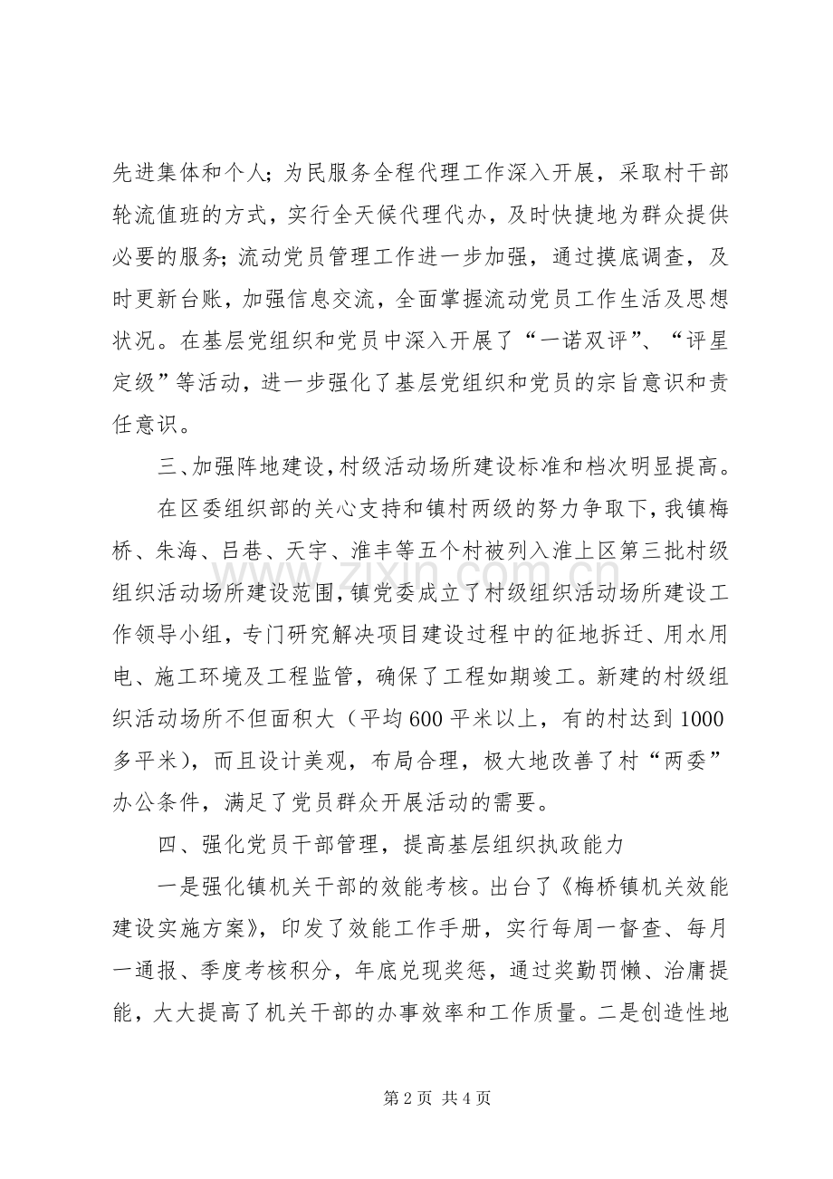 乡镇组织部基层组织建设工作总结 .docx_第2页
