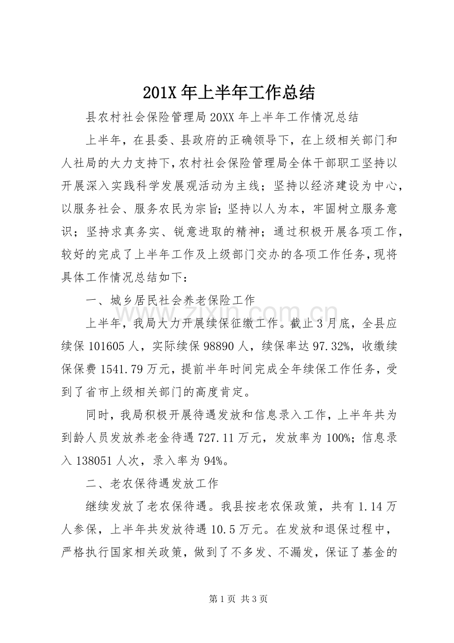 202X年上半年工作总结.docx_第1页