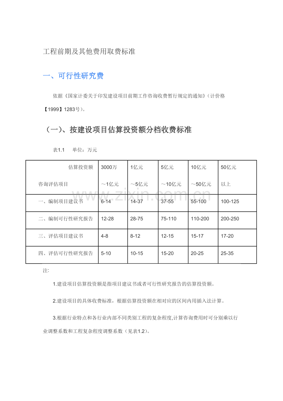工程前期及其他费用取费标准（54页）.docx_第1页