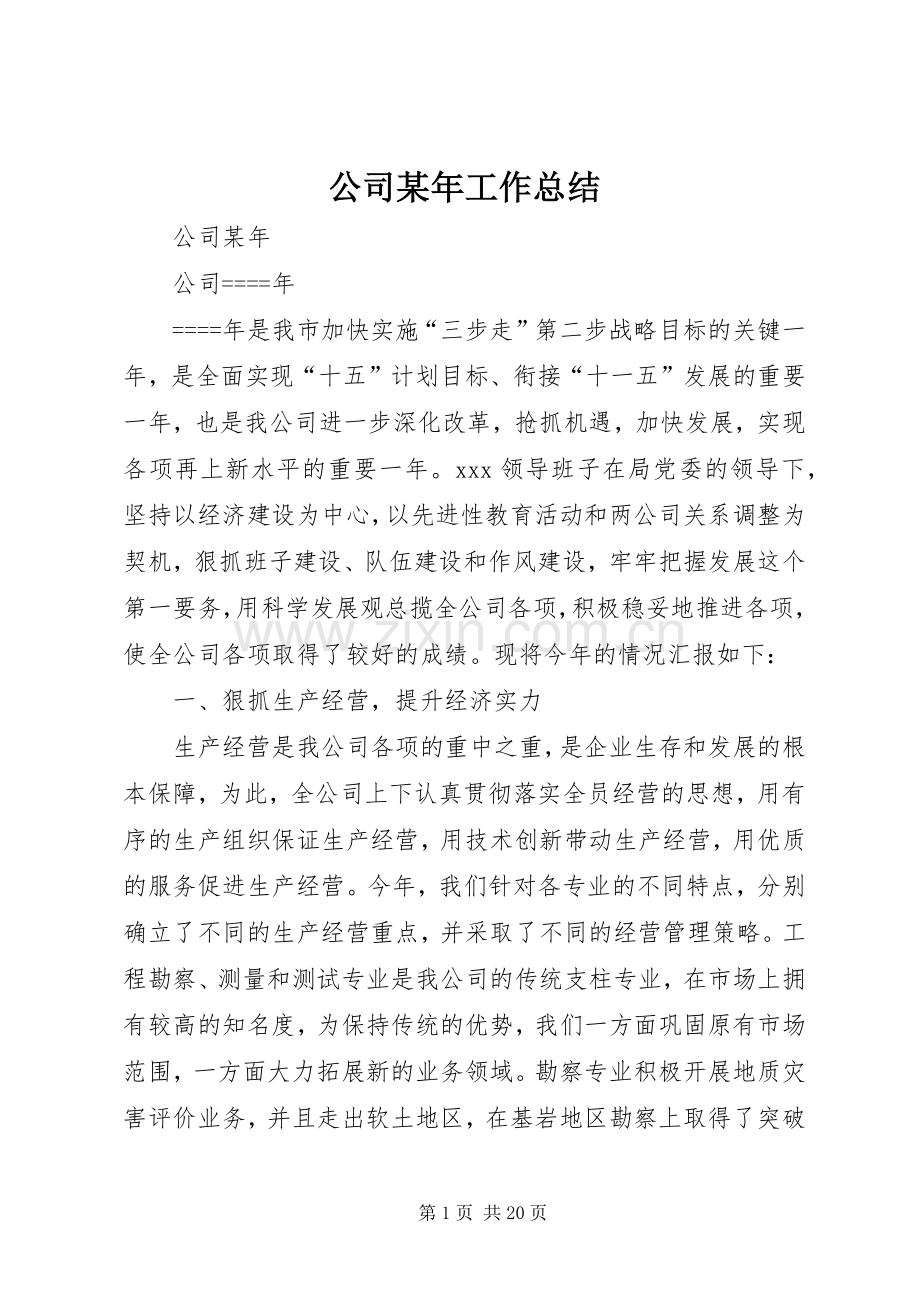 公司某年工作总结 .docx_第1页