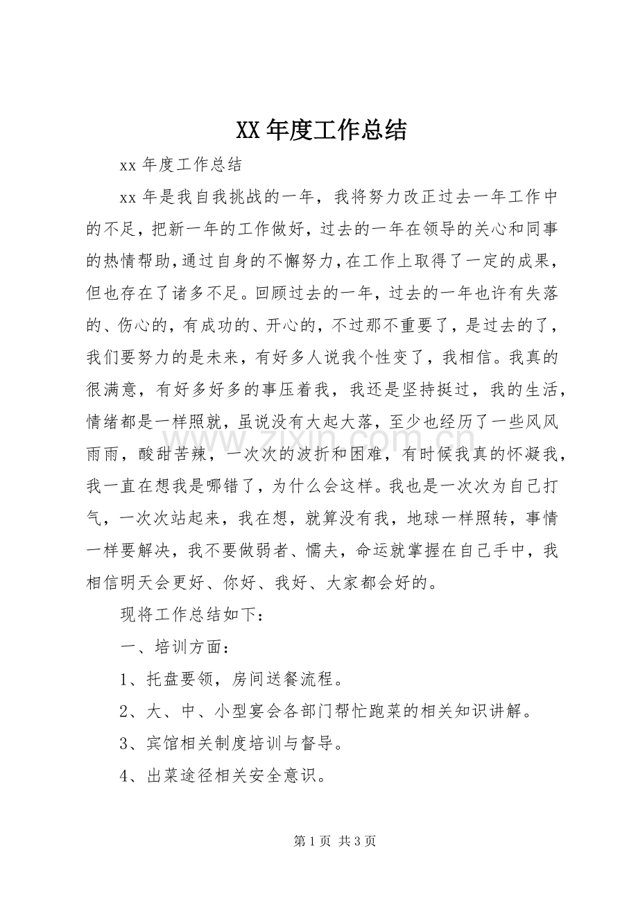 XX年度工作总结 (23).docx_第1页