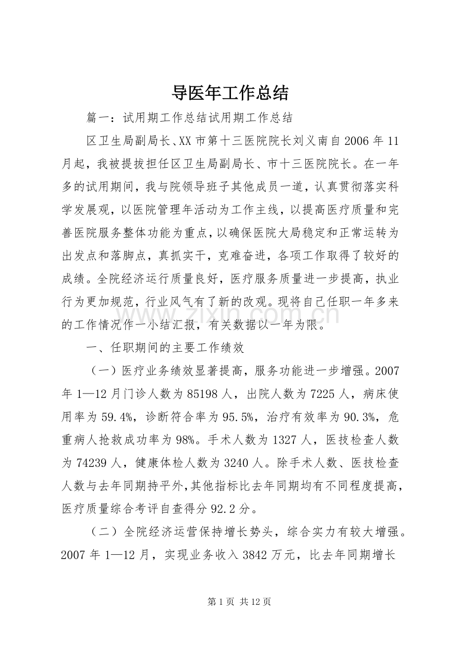 导医年工作总结 .docx_第1页