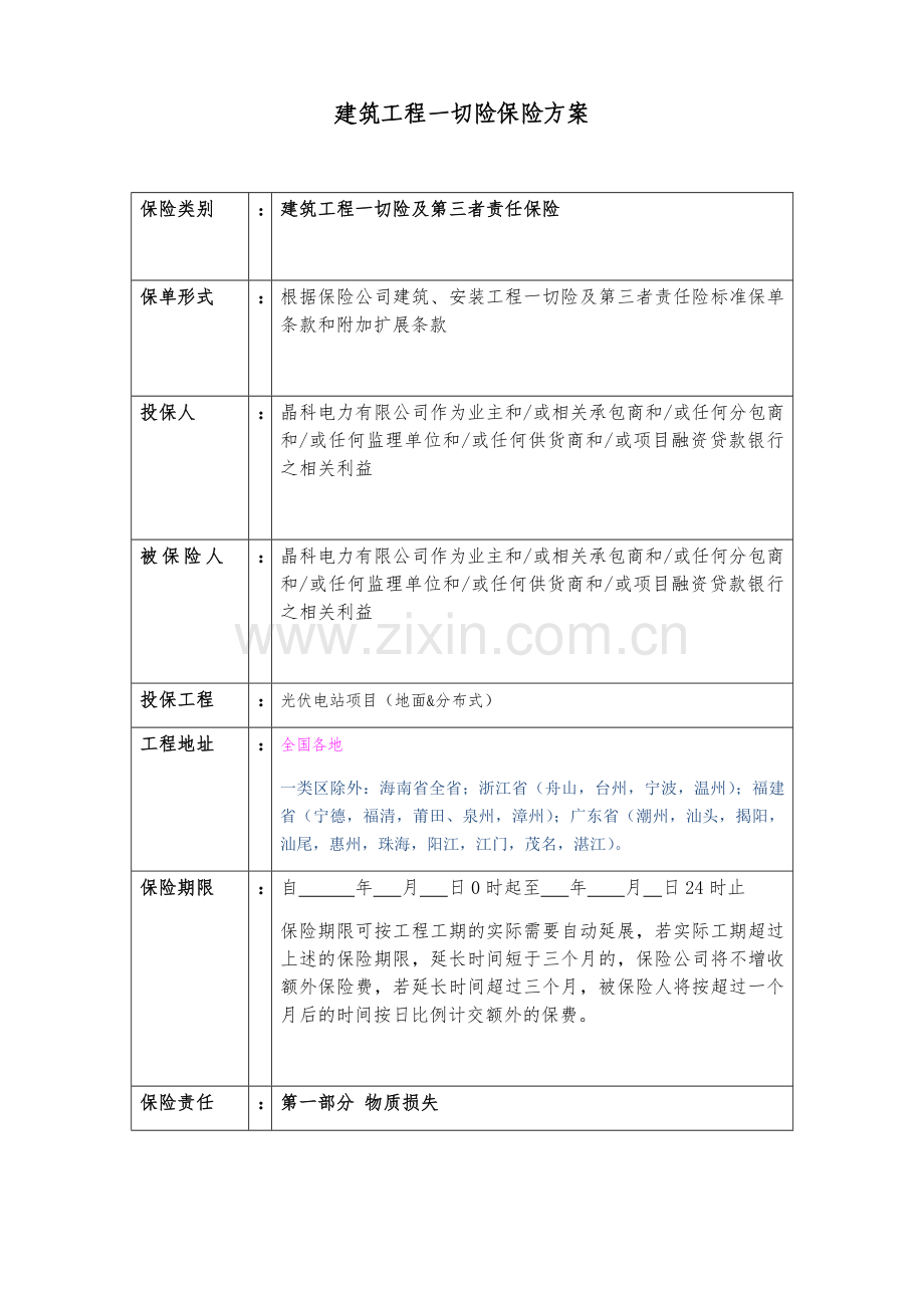 平安-建筑、安装工程一切险方案询价(35页).doc_第1页