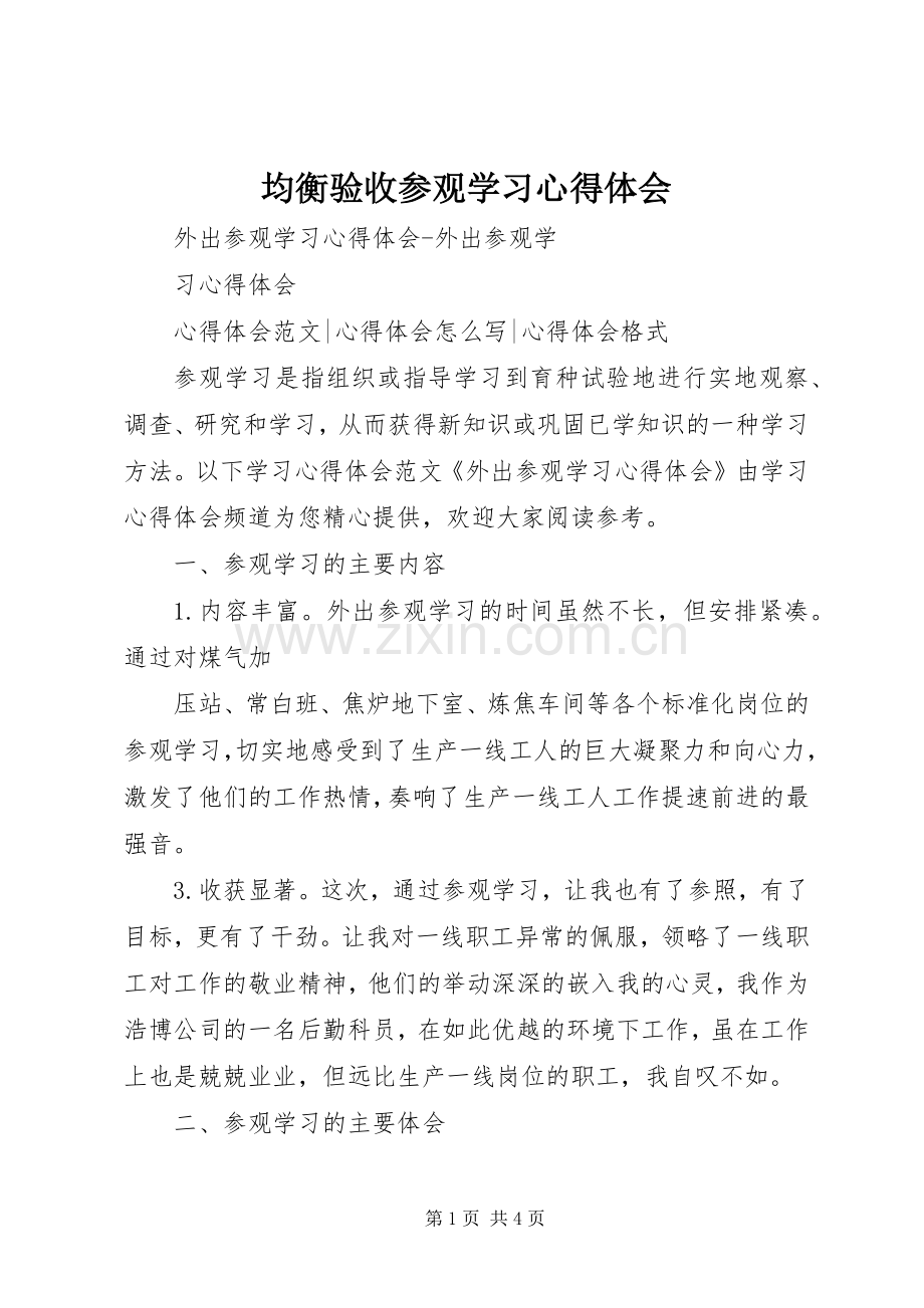 均衡验收参观学习体会心得.docx_第1页
