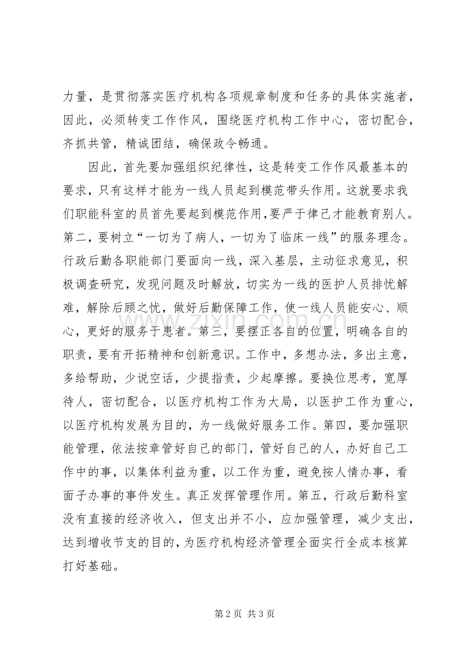 医院机关作风整改工作总结 .docx_第2页