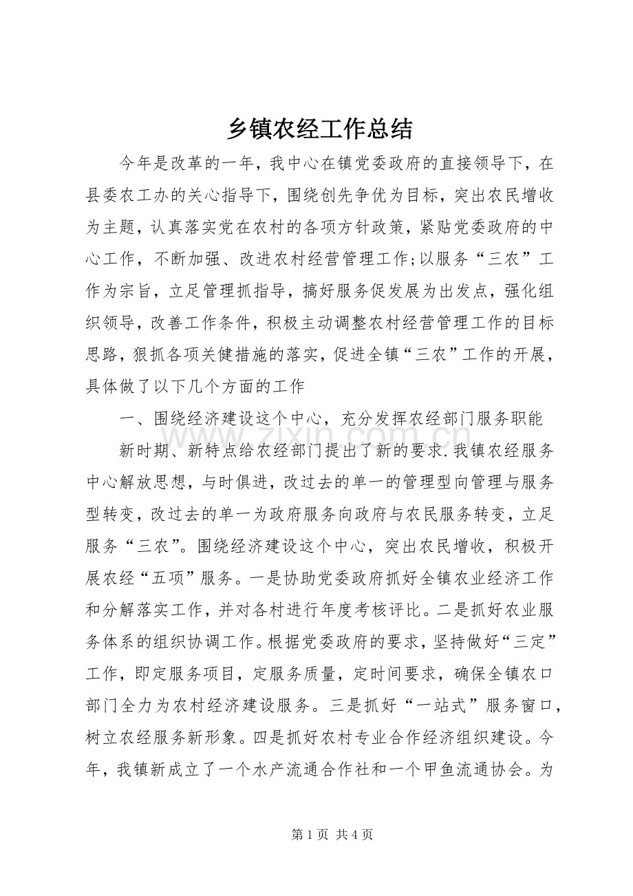 乡镇农经工作总结 .docx_第1页