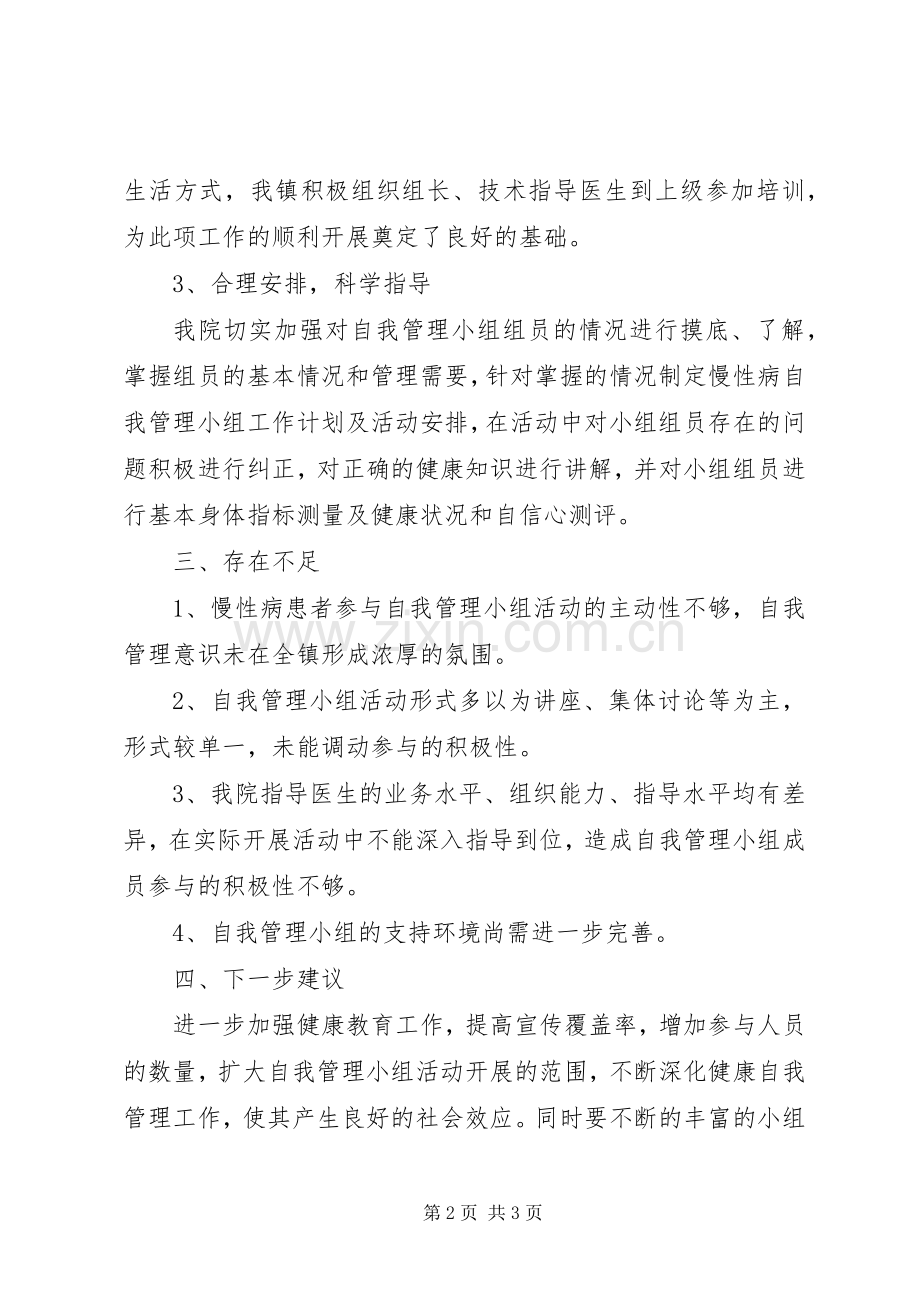 慢性病自我管理小组工作总结 .docx_第2页