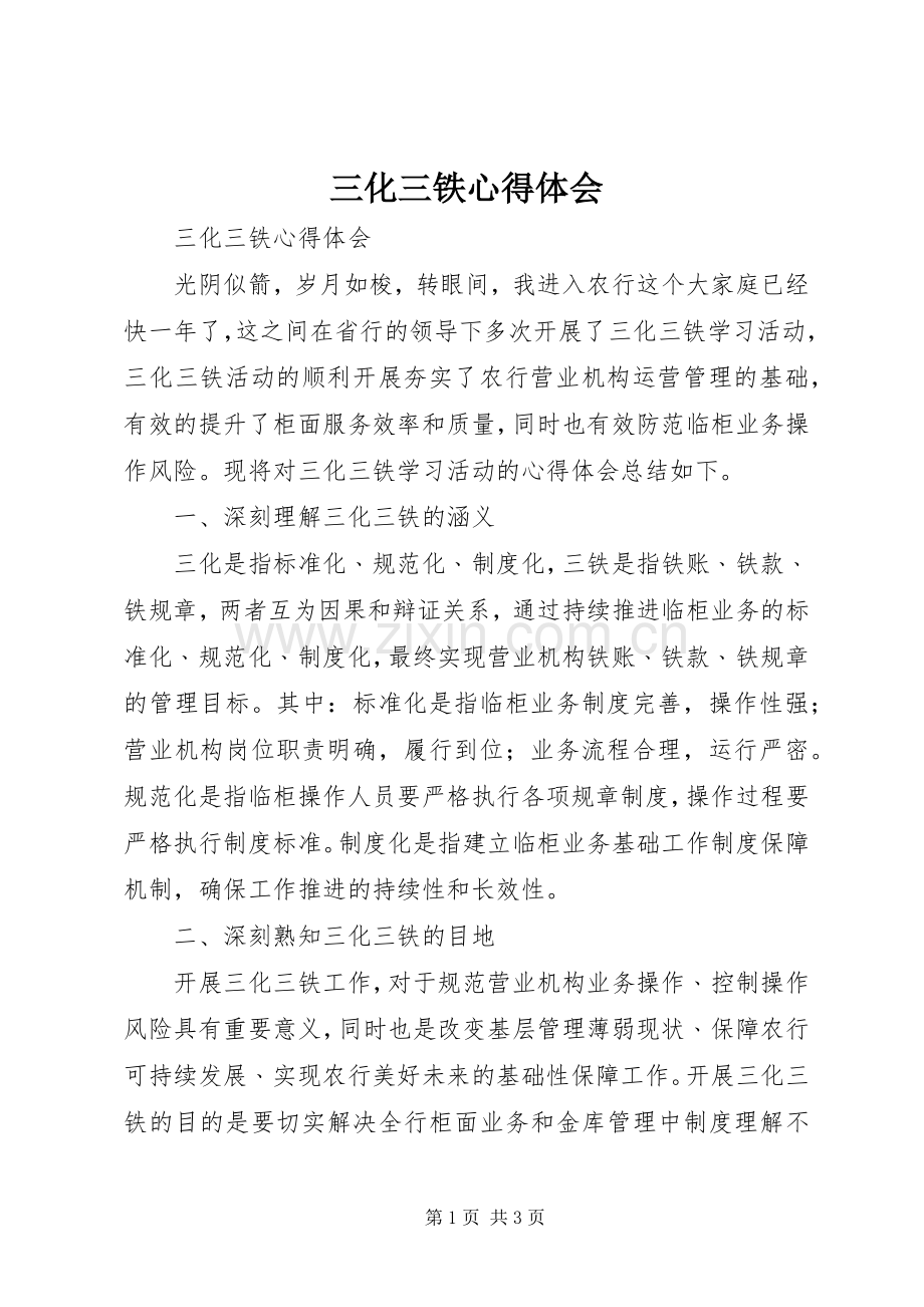 三化三铁体会心得.docx_第1页