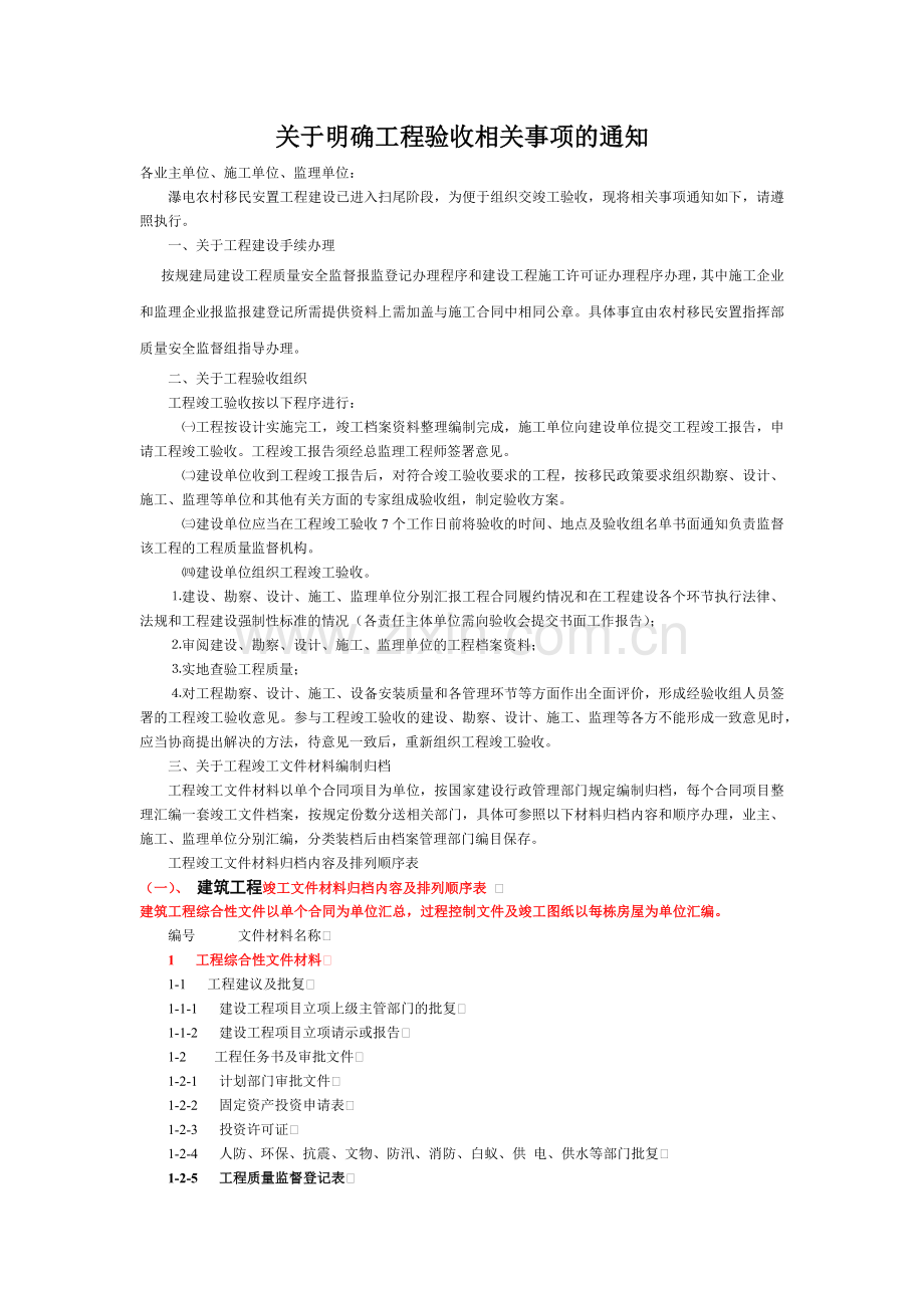 工程竣工文件材料归档内容及排列顺序.docx_第1页