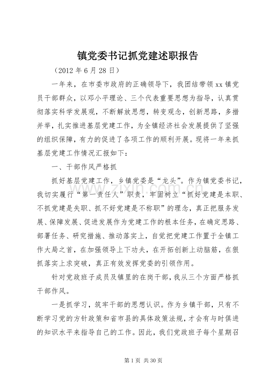 镇党委书记抓党建述职报告.docx_第1页