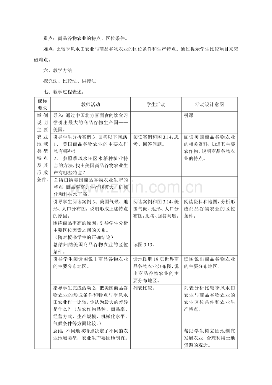 地理教案教学设计商品谷物农业.docx_第2页