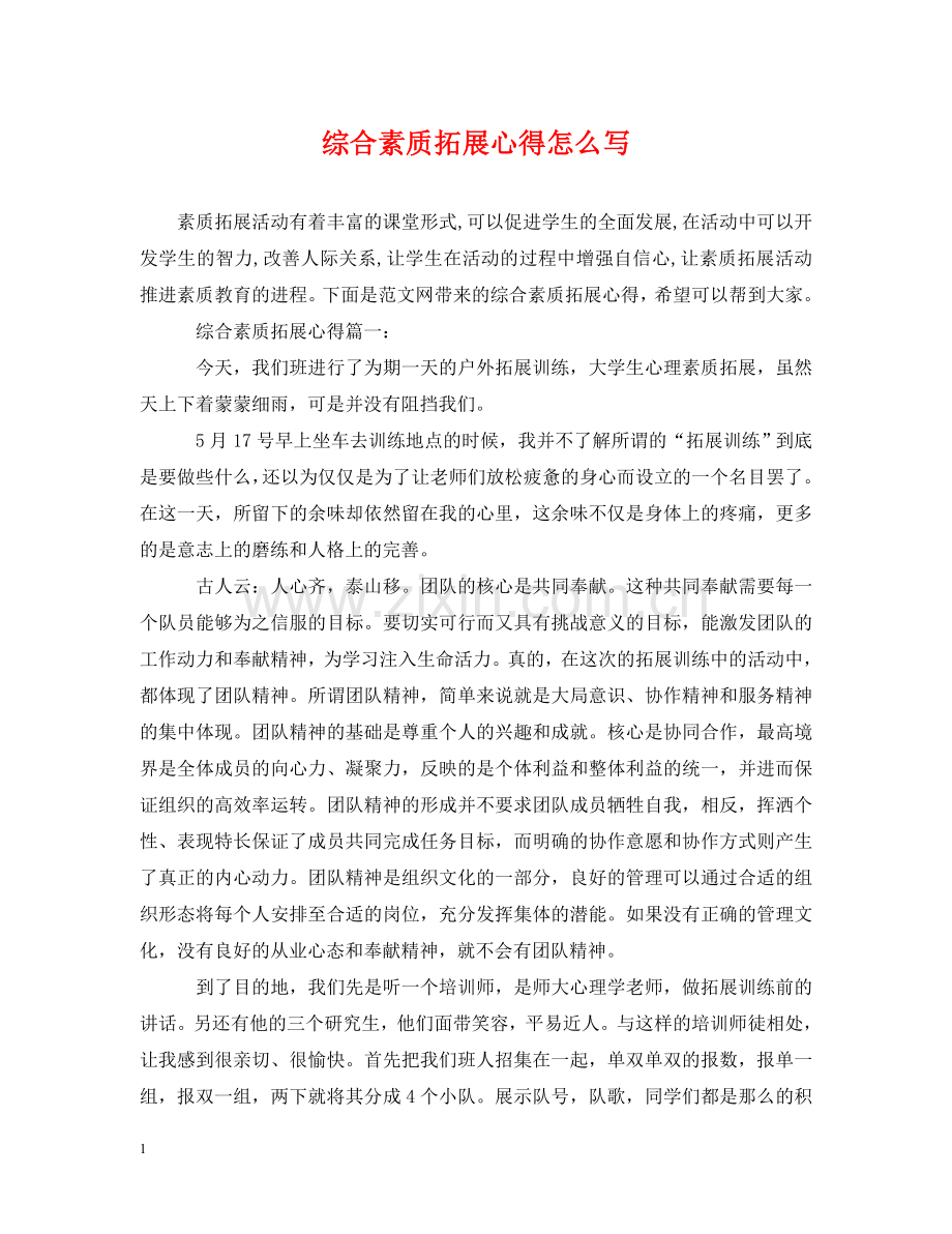 综合素质拓展心得怎么写 .doc_第1页