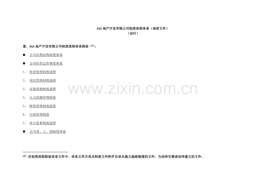房地产开发有限公司制度流程体系.docx_第1页