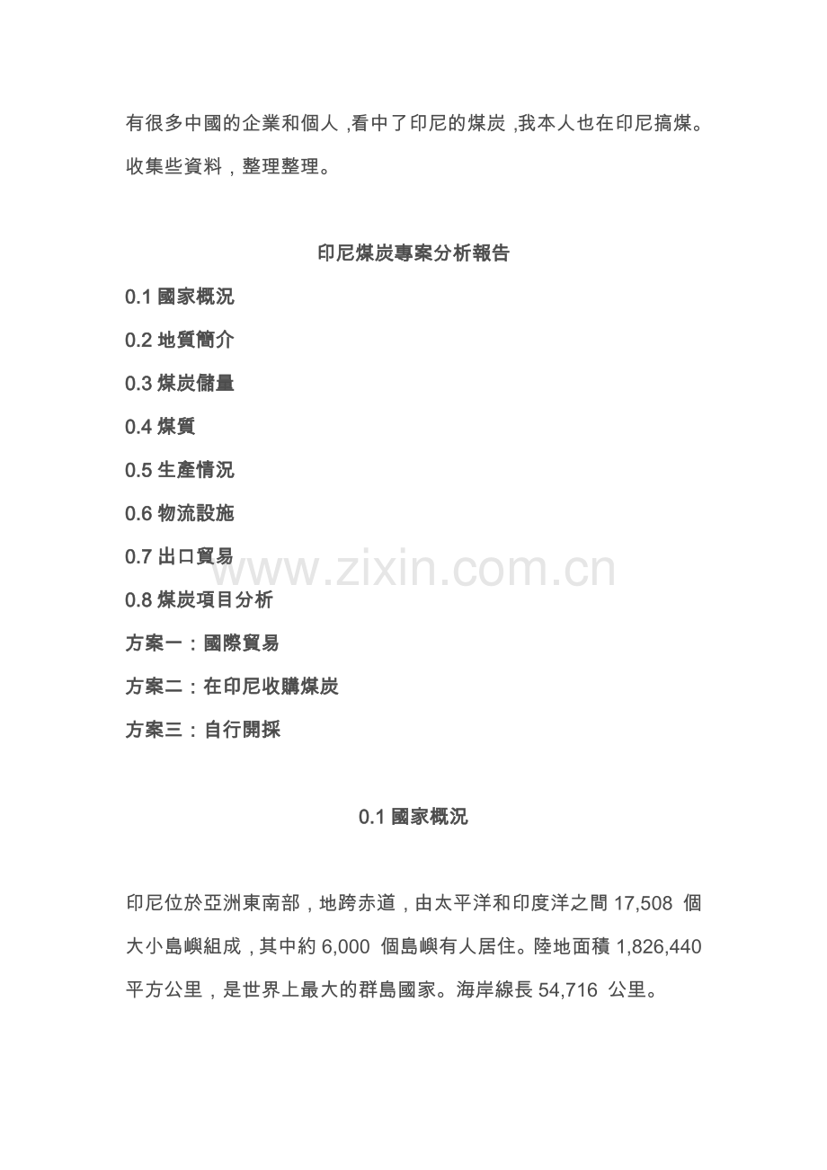 印尼煤炭专案分析报告.docx_第1页