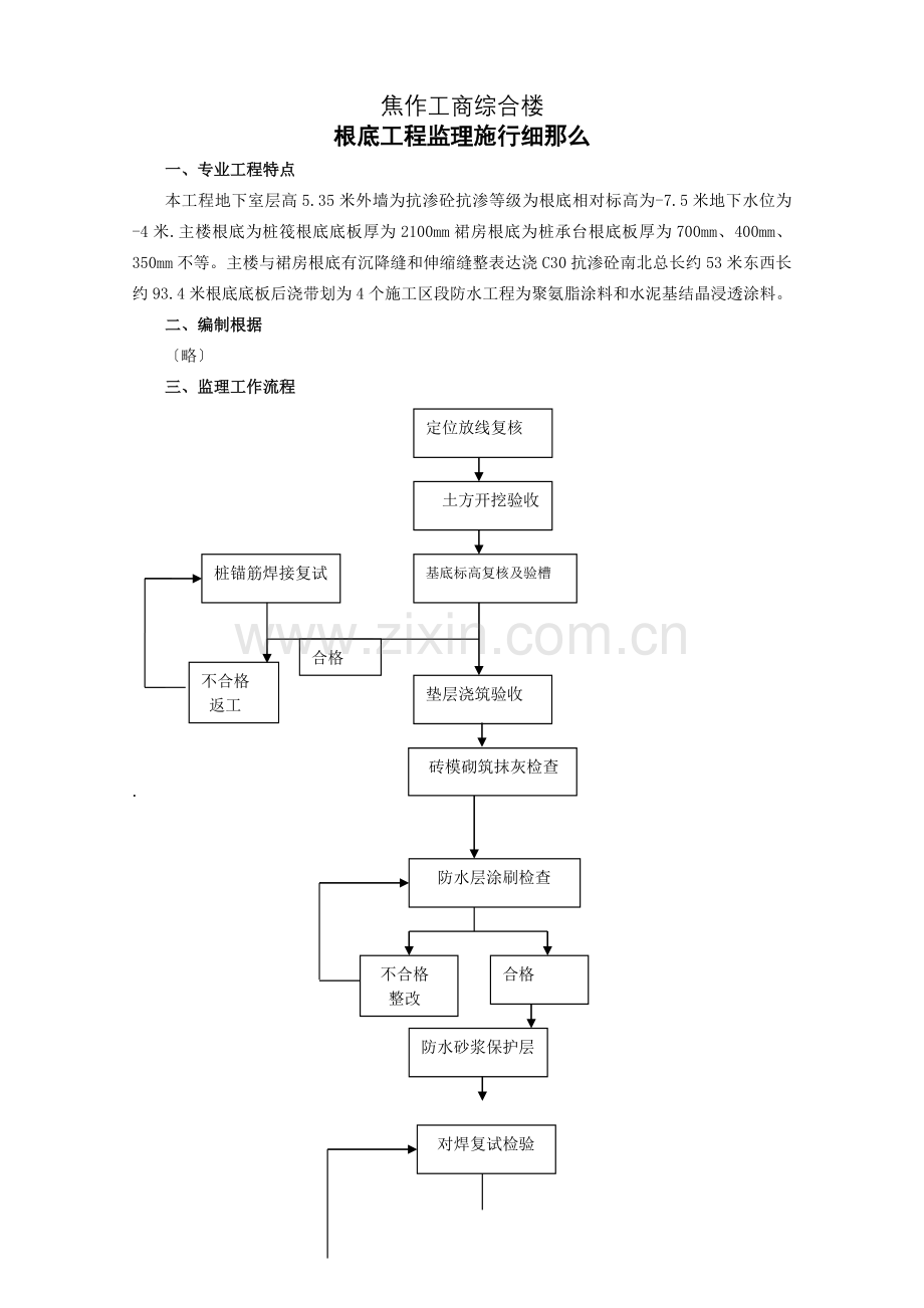 工商局综合楼基础工程监理实施细则.doc_第1页