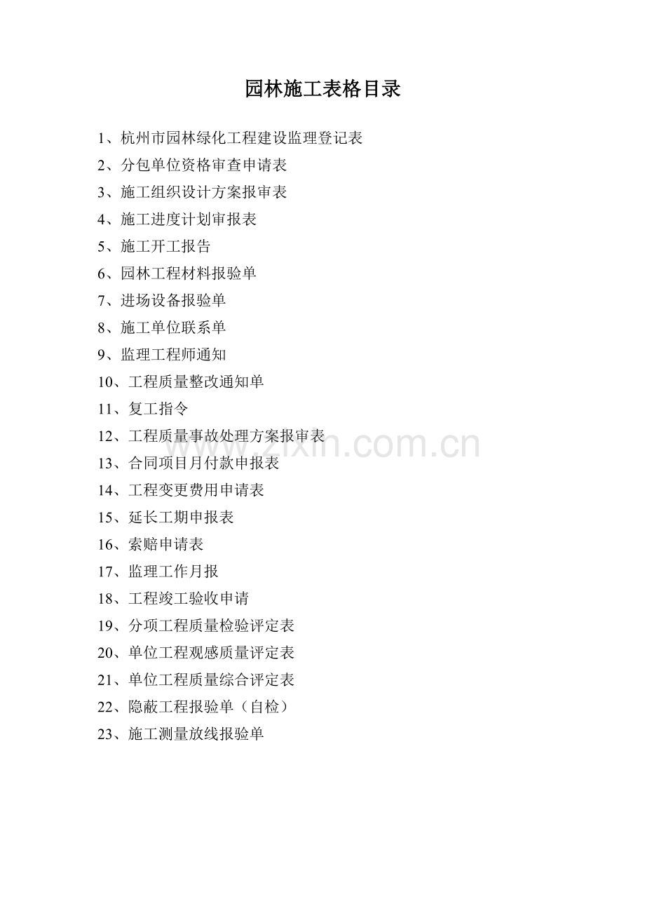 园林施工表格.docx_第1页