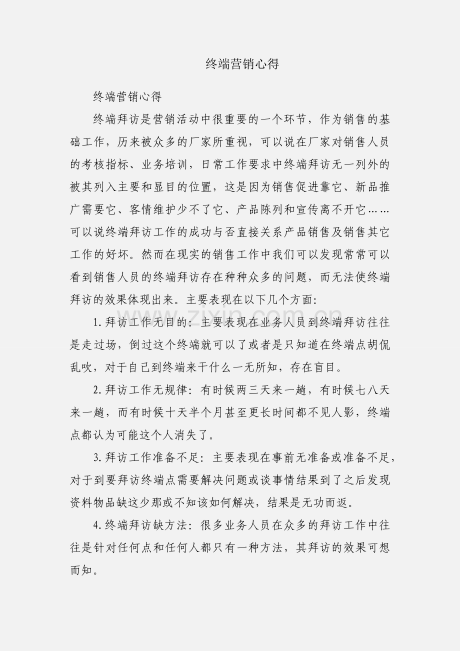 终端营销心得.docx_第1页