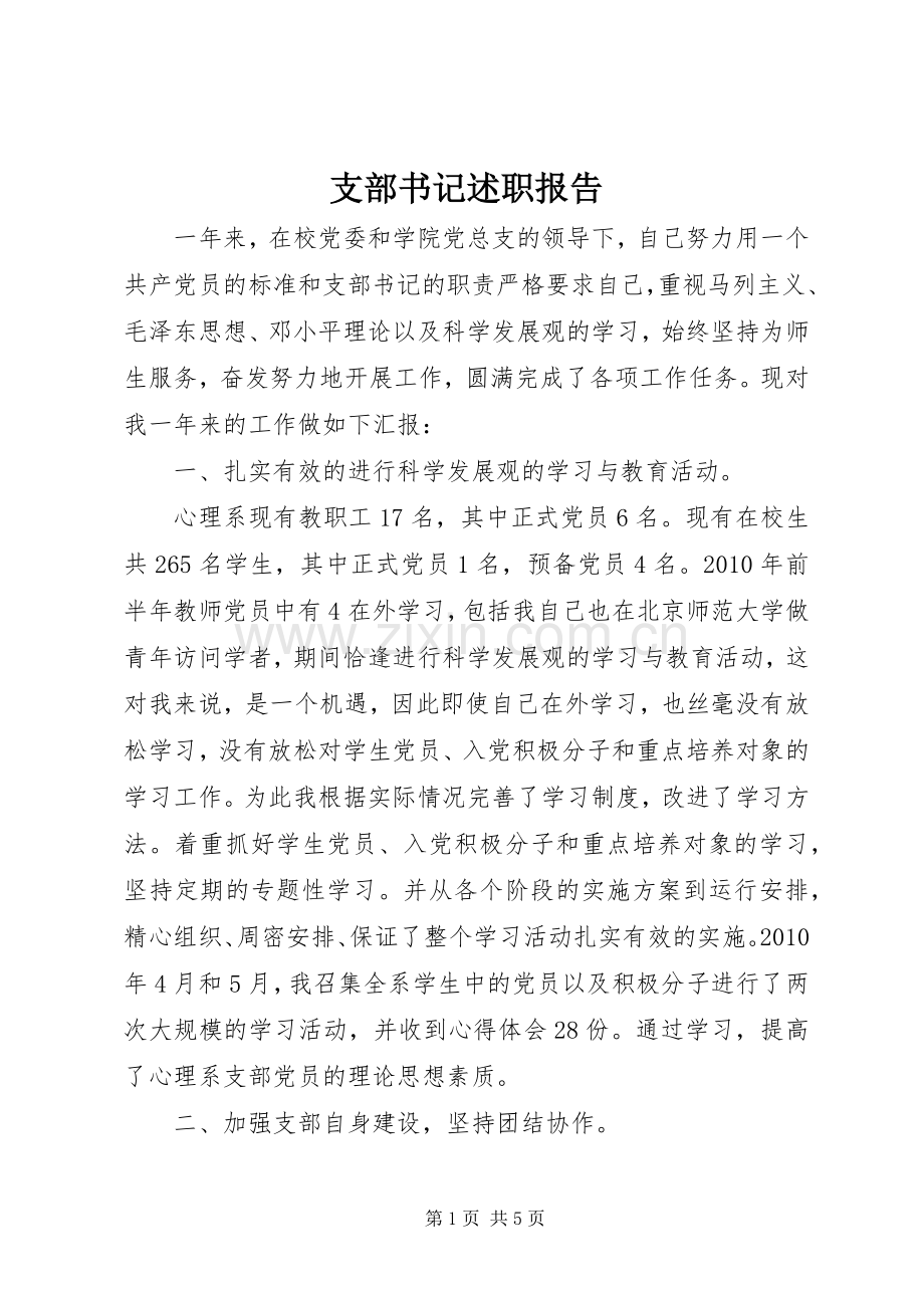 支部书记述职报告.docx_第1页