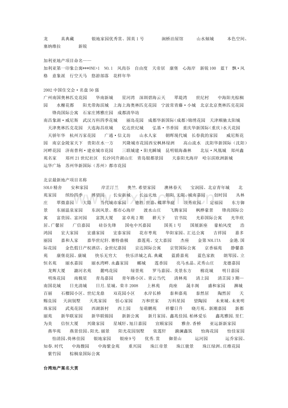 房地产案名、主题广告语、系列文案大全A（223页）.docx_第2页