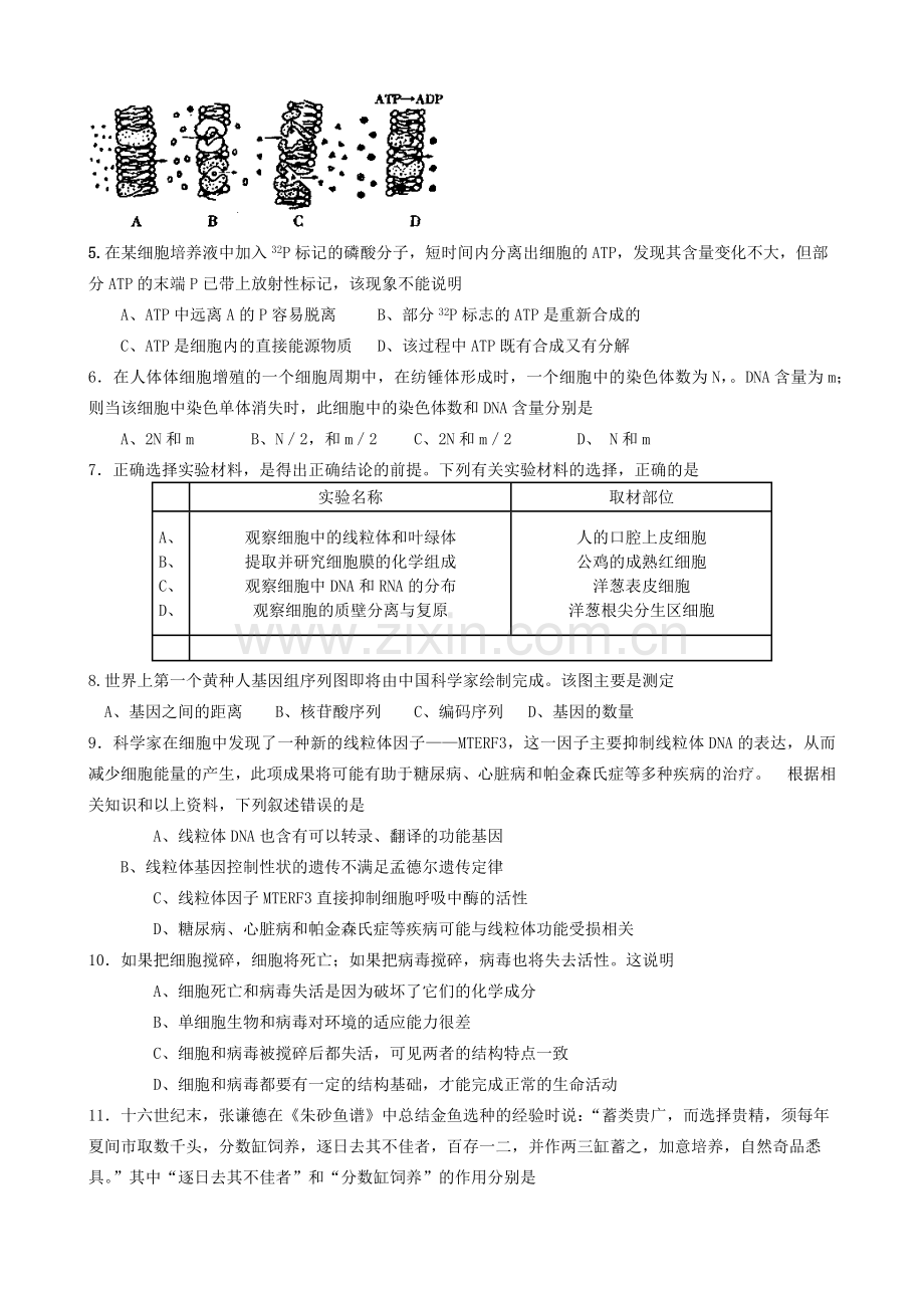 广东省六名校第二次联考生物试题-桐庐教研网首页.docx_第2页