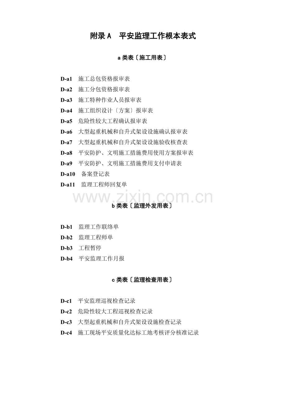 安全监理工作基本表式.doc_第1页