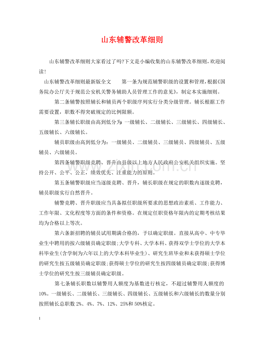 山东辅警改革细则 .doc_第1页