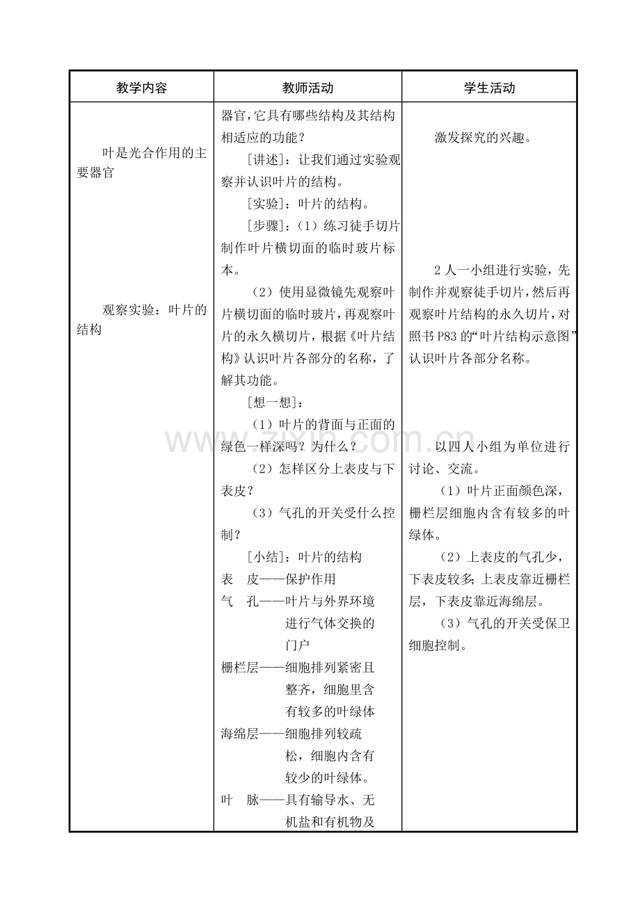 第二节-植物光合作用的场所教案.doc_第2页