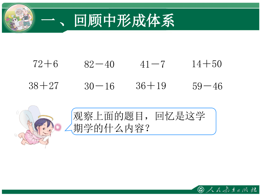 小学数学人教一年级100以内的加法和减法复习课.ppt_第2页