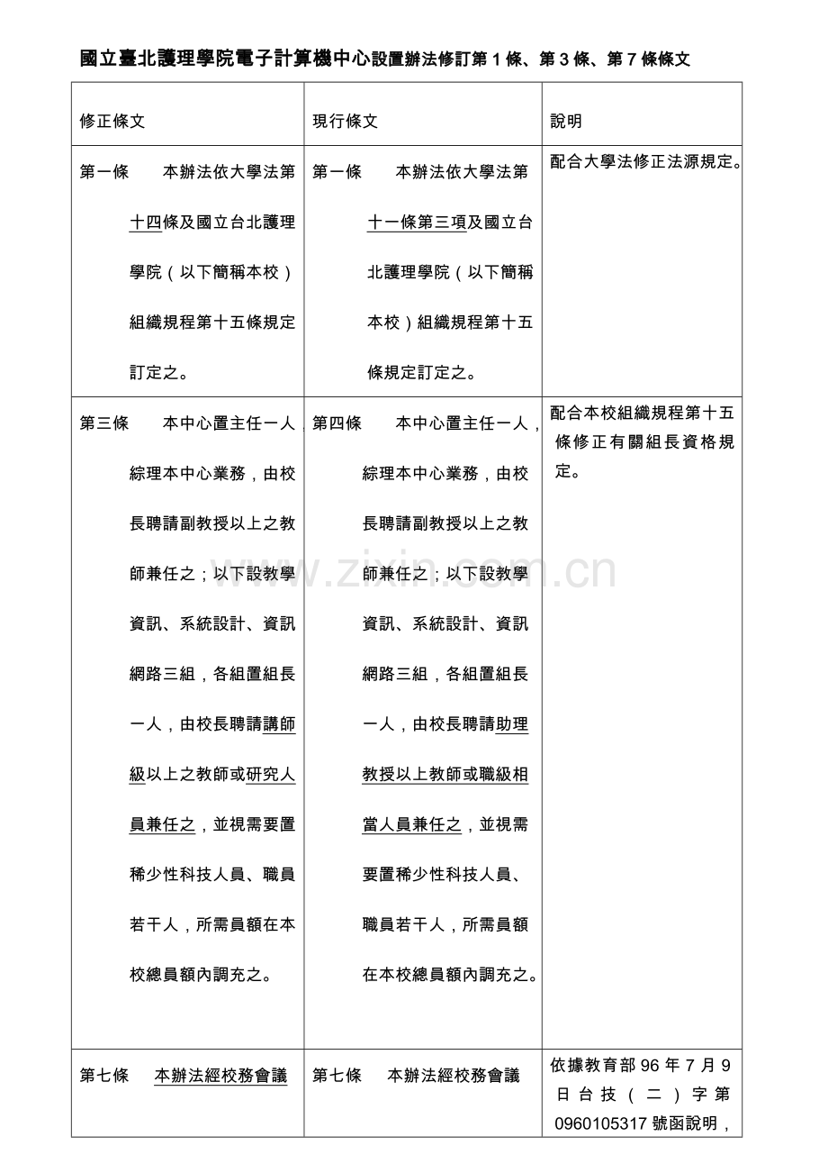 国立台北护理学院电子计算机中心设置办法修订第1条.docx_第1页