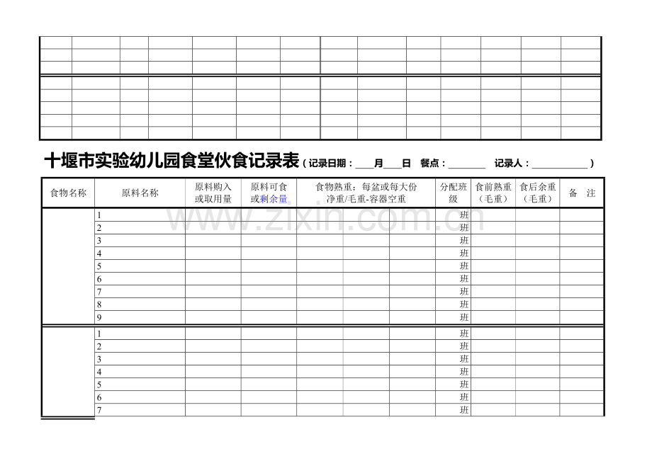 实验幼儿园儿童园内饮食记录表.docx_第2页