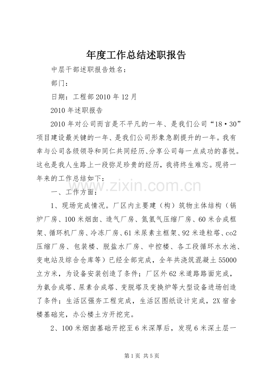 年度工作总结述职报告.docx_第1页