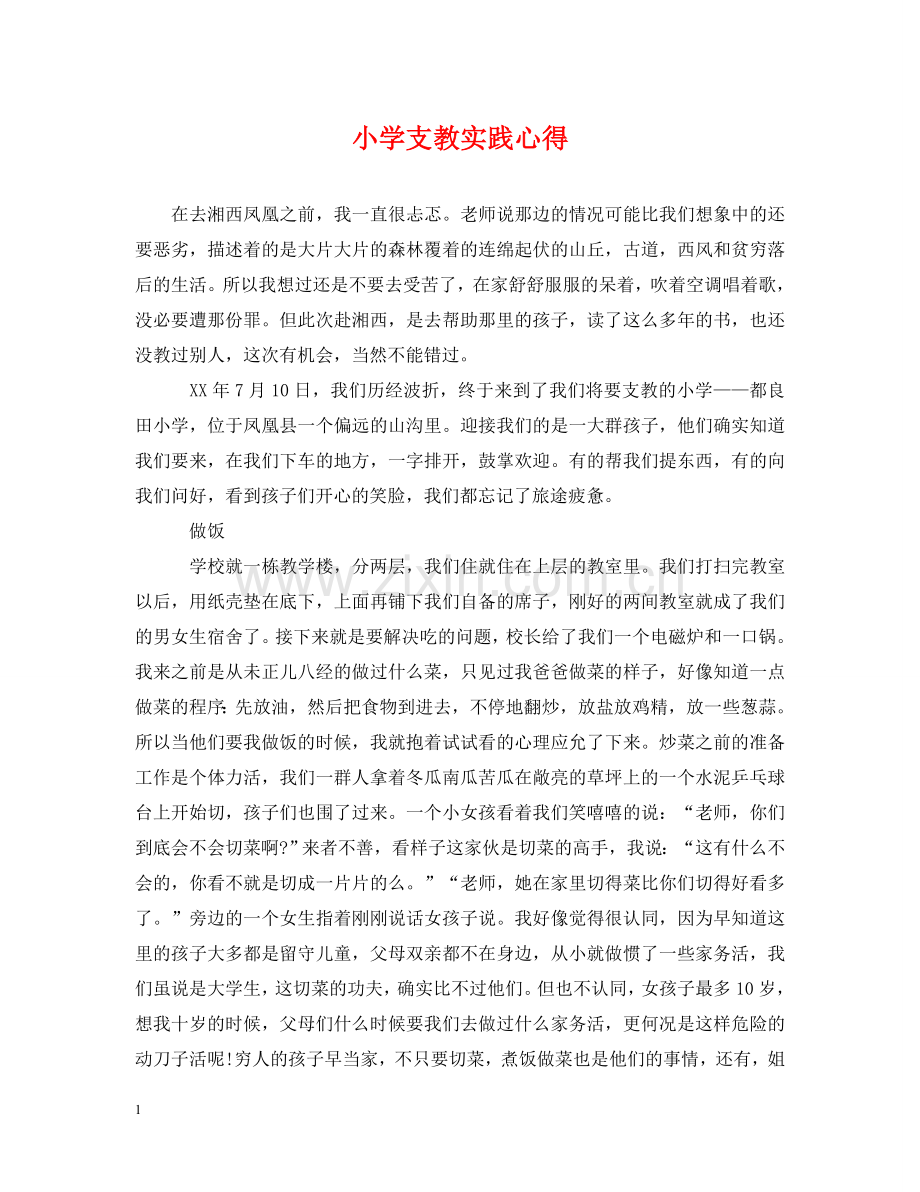 小学支教实践心得 .doc_第1页