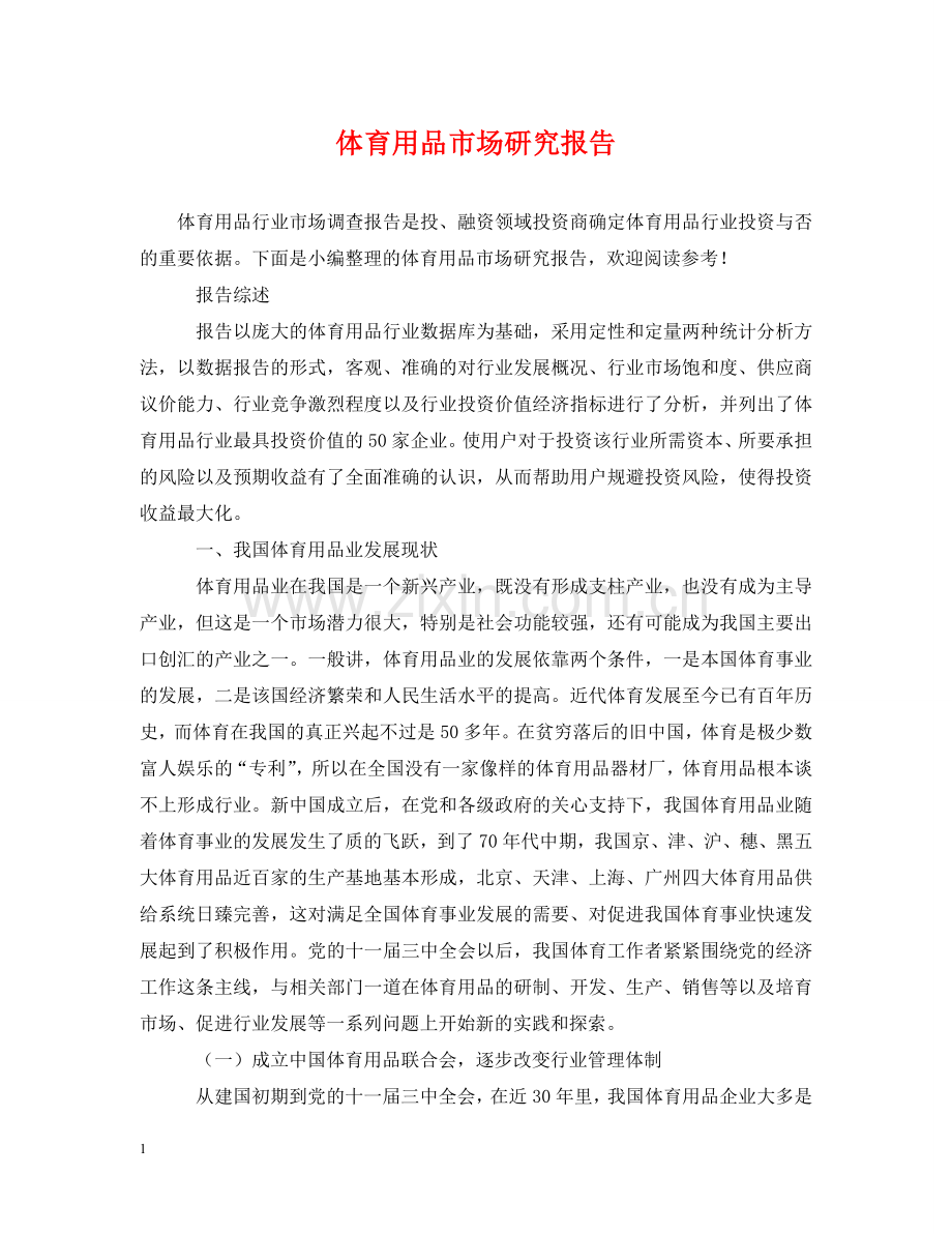 体育用品市场研究报告.doc_第1页