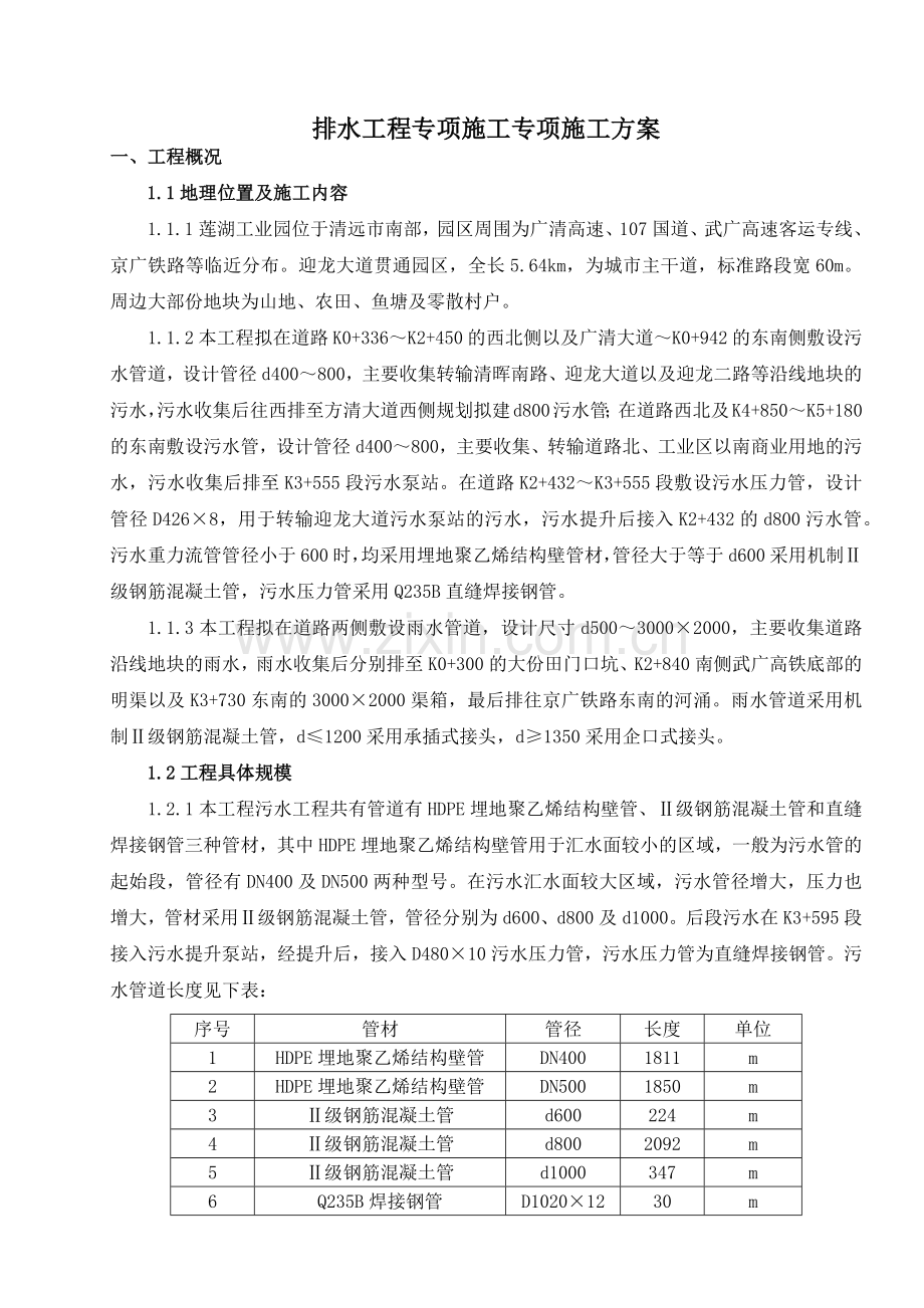 排水工程专项施工组织设计.docx_第1页