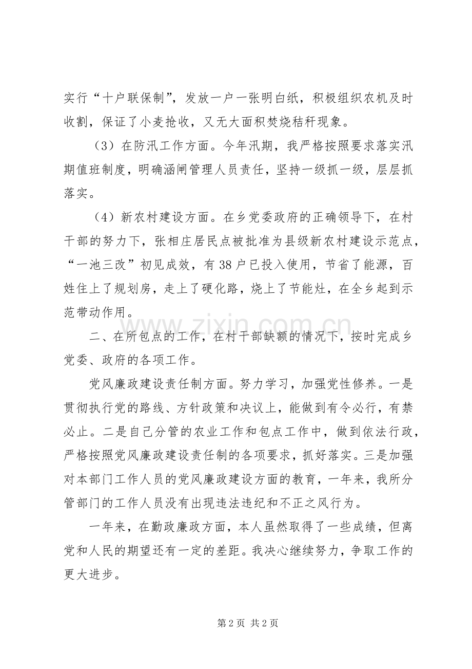 XX年乡镇党委委员述职汇报.docx_第2页