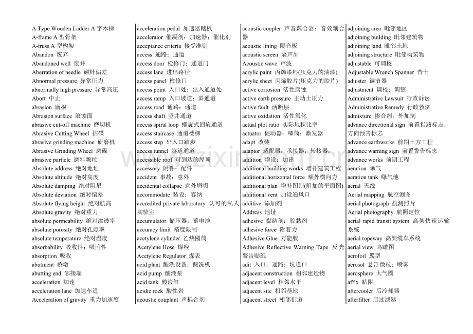 建筑专业词典(60页).doc_第1页